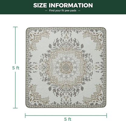 FXW Washable Pee Pads for Dogs, Puppy Pads with Super Absorbent, Specifically Designed for FXW Rollick/Homeplus 24 inch 8 Panels Dog Playpen, 63" Square, Boho, 1 Pack