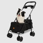 4 Wheels Pet Stroller,One-Click Folding Portable Folding Dog Cat Stroller,Sunshade, Storage Bag, Waterproof Oxford Fiber，Breathable and Visible Mesh for Small/Medium Pets up to 33 lbs,Black ﻿