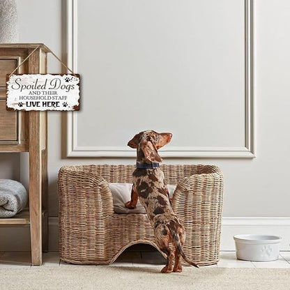 Dog Signs For Home Decor Gifts For Dogs Owners Dog Bedroom Decor Wood Dog Family Decoration Dog Room All You Need Is Love And A Dog Sign Spoiled Dogs And Their Household Staff Live Here Signs 12x6 In