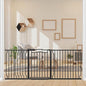 67.3-81.1" Extra Wide Baby Gate for Stairs No Drilling, 30" Tall Auto Close Press Mounted Baby Gate for Doorways, Adjustable Width Walk Through Long Gates for Kids or Pets, Black