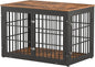 48 Inch Rustic Heavy Duty Dog Crate Furniture for Extra Large Dogs, Decorative Pet House End Table, Wooden Cage Kennel Furniture Indoor, Black and Brown