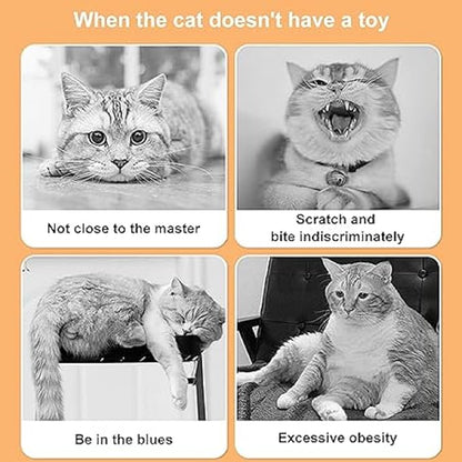 2Pcs Folded Cat Tunnel Toy for Indoor Cats,Collapsible Pet Spring Cat Toys with Feather Mouse Upgrade Interactive Toy Playing Tent for Puppy Kitten Accessories Home Self-Happy Cat Toys (Yellow)