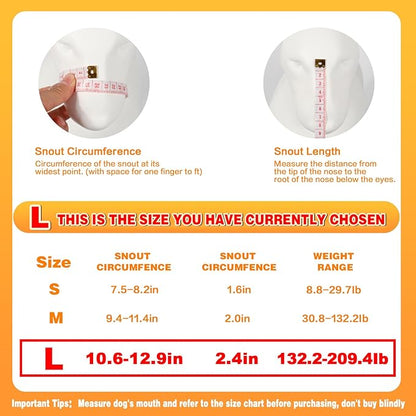 Dog Muzzle, Soft Mesh Muzzle for Large Dog Mouth Guard, Breathable Adjustable Muzzles to Prevent Biting, No Bark Muzzle for Dogs Allow Panting Drinking (Black, L)