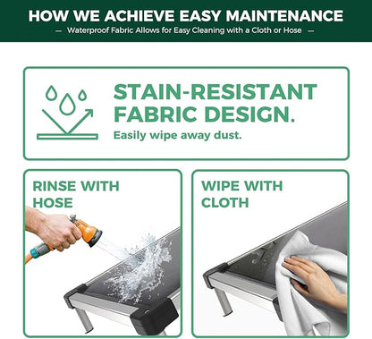 FXW TitanNest Chew-Proof Elevated Dog Bed, Raised Cot for Indoor/Outdoor/Camping Use, Durable & Washable Padded Pet Bed for Large Dogs, 50.0" L x 31.0" W x 7.3" H, Gray