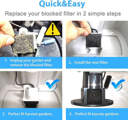 24-Pack Pump Filter Sponge Compatible with AG Garden Harvest, Bounty, Farm, Extra, Ultra All Models, Replacement Pump Filter Accessories