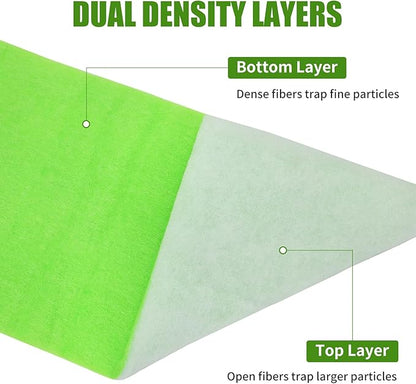 AQUANEAT Aquarium Filter Media Pad Dual Density Bonded Filter Floss Roll Cut to Fit for Fish Tank Canister Filter 72" x 12” x 3/4-1”