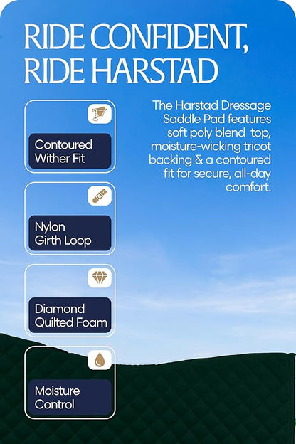 Equinavia Harstad Dressage Saddle Pad | Classic & Durable | Moisture-Wicking Tricot Backing