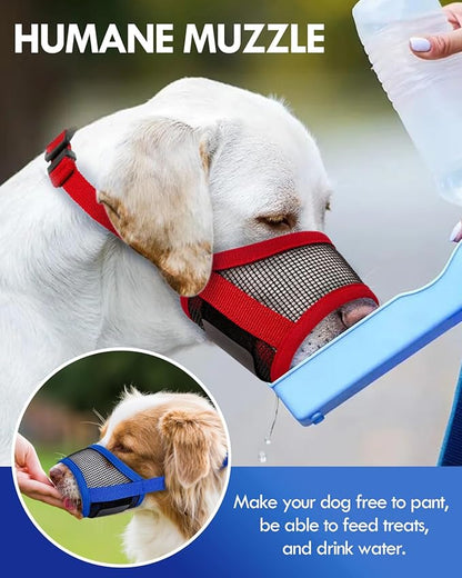 Dog Muzzle, Soft Air Mesh Muzzle for Small Medium Large Dogs Anti Biting Barking Chewing, Breathable Drinkable Adjustable Loop Pets Muzzle for German Shepherd Husky Labrador Retriever (Red,XL)