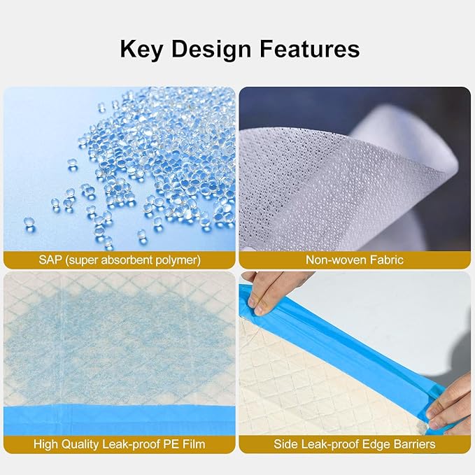 Gardner Pet Ultra Absorbent Thicker Dog Pee Pads Extra Large XL 28"x37" Leak-Proof Odor-Control Blue Puppy Training Pads Full Edge-Wrapping Pad for Dogs Dogs, Puppies, Doggie, Cats, Rabbits - 50 Ct