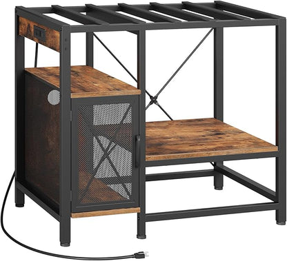 40-50 Gallon Fish Tank Stand, Aquarium Stand with Power Outlet and Storage Cabinet, Heavy Duty Tank Stand Suitable for Turtle Tank, Reptile Terrarium, for Home Office, Rustic Brown FTHR50E01