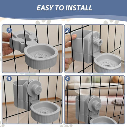 Fhiny Rabbit Water Bottle, 18oz Hanging Guinea Pig Water Bottle No Drip Gravity Automatic Bunny Water Dispenser for Cage Rabbit Waterer for Guinea Pig Bunny Chinchilla Ferret Cat Puppy