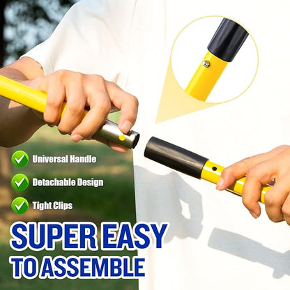 Dog Pooper Scooper,Tray and Spade Set Poop Scooper for Dogs, Adjustable Long Handle Metal Pooper Scooper with Bin for Pet Waste Removal, No Bending Clean Up for Medium and Large Dogs