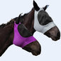 2 Piece Horse Fly Mask with Ears, Comfortable Fit Stretch Fabric Big Eye Space Soft Breathable with UV Protection for Full Horses (Purple-Gray)