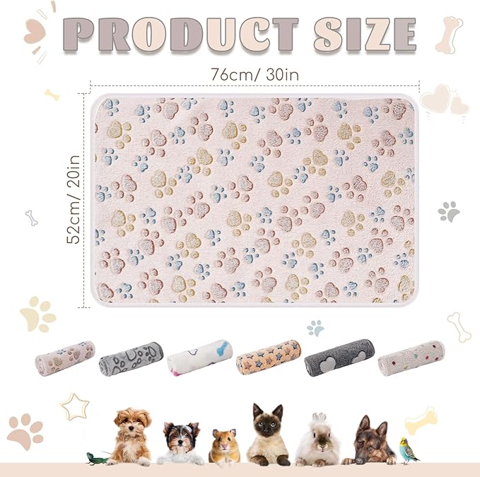 6 Pack Guinea Pig Cage Liner, Washable Guinea Pig Fleece Blankets Beding Accessories, Flannel Throw Warm Sleep Mat, Pet Pee Pads for Small Animal Hamster Rabbit Puppy Cat (26x14 Inch)