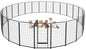 Dog Playpen Outdoor Extra Wide 24 Panels Heavy Duty Dog Fence 50" Height Anti-Rust with Doors Portable for RV Camping Yard, Total 63FT, 316 Sq.ft, Snowy Black