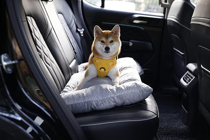 FUNNY FUZZY 2 in 1 Dog Bed Crate Pad Mat, Washable Reversible Floor Sleeping Mats,Fluffy Kennel Pad for Medium Sized Dog,Indoor Cats,Sleeping Mattress, 29.9" × 18.9", Light Grey