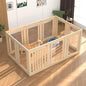 10 Panels Dog Playpen with Door, 23.6" H Pet Playpen Indoor, Clear Acrylic Puppy Playpens, Wooden Puppy Fence with Gate, Transparent Dog Pens, Pet Pen Indoor for Dogs, Cats, Rabbit (Wood)