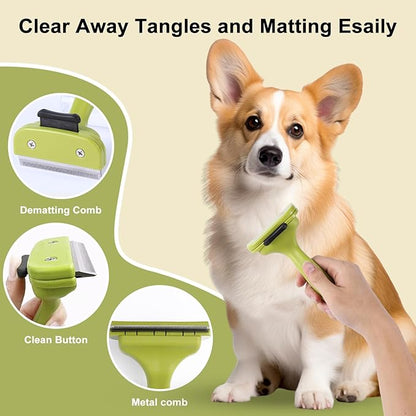 6 PCS Dog and Cat Grooming Kit, Versatile Tools Including Shedding Brush, Nail Clipper with Nail File, Slicker Brush, Dematting Comb
