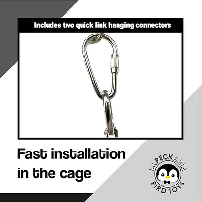 1970 Pk2 Pot and Spoon Delight Features Shiny pots and Spoons with Acrylic Rings and Pacifiers, Handcrafted for African Greys Amazons Macaws