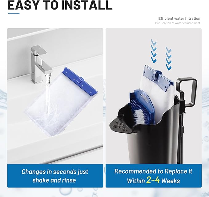 8 Count Large Filter Cartridges Compatible with Whisper Bio Bag Filters, Large Aquarium Filter Cartridge for Whisper 20i 40i, IQ20/30/45/60, PF20/30/40/60 and Repto Filter