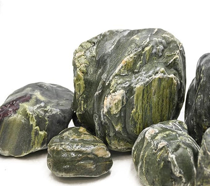Aquarium Stone Green River Rock 40LB Rocks aquascaping Fish Tank Decor Rocks for Aquariums Fairy Gardens Model Railroads Dioramas Wargaming Mosaic Art（4-10inch / 7PCS）