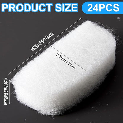 24 Pcs Filter Media Compatible with Fluval 106/107/206/207 Canister Filter Media Aquarium Polishing Pads 5.71 x 2.76 x 1.38 Inches Fish Tank Aquarium Accessories Replacement