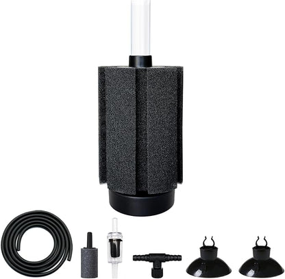 Aquarium Sponge Filter,10 Gallon Bio Sponge Filter with Airstone Breeding Fry Betta Shrimp for Fish Tank 10-30-50 Gallon