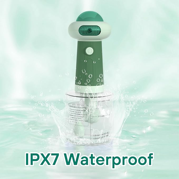 Dog Shampoo Dispenser, UFO Dog Shampoo Sprayer, Electric Foaming Shampoo Dispenser for Dog and Cat Washing, for Bathtub, Kitchen Sink, Bathroom Cleaning, Green