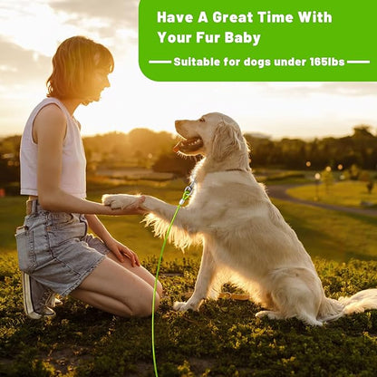 Dog Tie Out Cable 10/15/20/25/30 FT Runner for Yard Steel Wire Cable with Durable Superior Clips Green Chains for Outside Dog Lead for Large Up to 165 Lbs