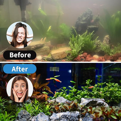 Aquarium Filter Fish Tank Filter with U-V Light, Submersible Aquarium Filter - Aquarium Filter for 40 to 120 Gallon Fish Tank, U-V Filter for Aquarium