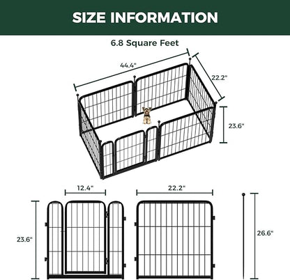 FXW Rollick Unleashed Dog Playpen for Indoor, Yard, RV Camping, 24 inch 6 Panels for Small and Puppy Dogs│Patented
