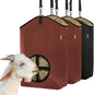 3 Packs Goat Hay Feeder,Hay Bags for Goats,Horses,Sheep,Premium 600D Oxford Cloth,with Metal Fastener and Adjustable Open Feed Hole for Slow Feeding. (2Brown + 1Black)