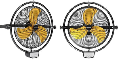 2PCS 20 Inch Wall Metal Fan Pro Remote Control, High Velocity Wall Mount Fans for Commercial, Residential, Warehouse, Covered Patio, Shop, Garage, Barn 3 Speed 5200 CFM UL Safety Listed