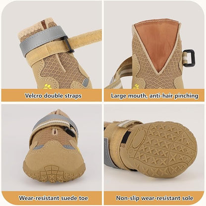Dog Shoes for Large Medium Small Dog, Mesh Breathable Dog Shoes for Hot Pavement, Anti-Slip Dogs Boots Paw Protectors with Reflective for Outdoor Walking Indoor Hardfloors (Size 1)