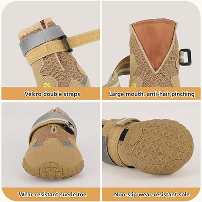 Dog Shoes for Large Medium Small Dog, Mesh Breathable Dog Shoes for Hot Pavement, Anti-Slip Dogs Boots Paw Protectors with Reflective for Outdoor Walking Indoor Hardfloors (Size 8)