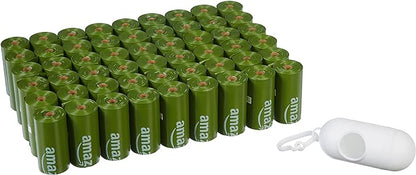 Amazon Basics Leak Proof Dog Poop Bags with Dispenser and Leash Clip, Unscented, 13 x 9 Inches - 810 Count (15 Bags per Roll, 54 Rolls)