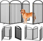 4 Panles Full Matel Freestanding Dog Gates with Door, 96"Extra Wide 36"Tall Free Standing Dog Pet Gate for Indoor & Outdoor. Foldable Pet Fences for Doorways, House, Stairs, Porch, Deck, Yard