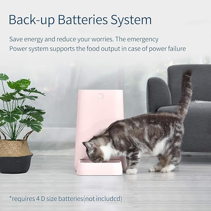 DOGNESS 6L Smart Feeder, Wi-Fi Enabled Pet Feeder for Cat and Dog, Smartphone App for iOS and Android, Portion Control, Fresh Lock System Auto Food Dispenser Pink