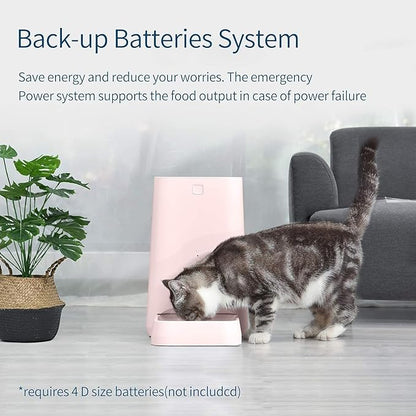 DOGNESS 6L Smart Feeder, Wi-Fi Enabled Pet Feeder for Cat and Dog, Smartphone App for iOS and Android, Portion Control, Fresh Lock System Auto Food Dispenser Pink