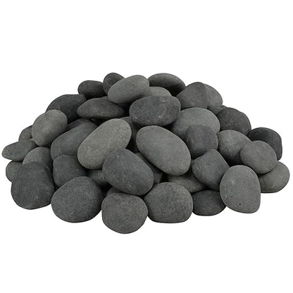 40lbs Large River Rocks for Landscaping, 2-3 Inch Big Black Pebbles, Hand-Picked Premium Stones for Garden Design, Fish Tank, Flower Pots, Pathways and Backyard