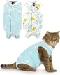 ANWA 2 Pack Cat Recovery Suit - Breathable Cat Onesie for Cats After Surgery Female, Kitten Surgery Recovery Suit Female Abdominal Wounds