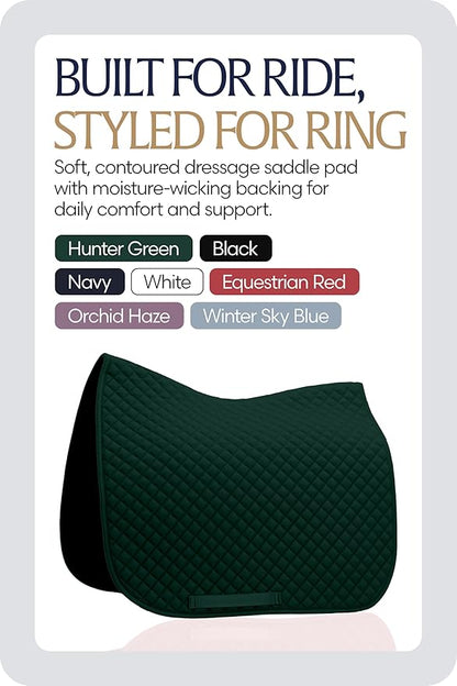 Equinavia Harstad Dressage Saddle Pad | Classic & Durable | Moisture-Wicking Tricot Backing