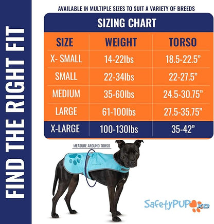 Dog Reflective Vest – Hi-Vis Fluorescent Visibility That Helps to Safeguard Your Pet On/Off Leash in Urban & Rural Areas (Teal, X-Large)