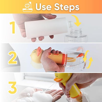 Electric Dog Shampoo Dispenser Dog Shampoo Sprayer Duck Shampoo Foamer for Pet, Foaming Soap Dispenser for Bathtub, Kitchen Sink Cleaning