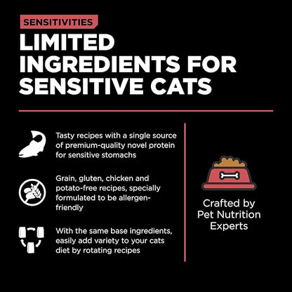 Go! Solutions Sensitivities Limited Ingredient, Grain-Free Dry Cat Food, Salmon Recipe for Sensitive Stomach, 6 lb Bag