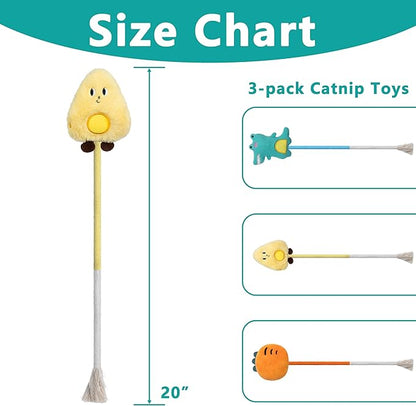 3pcs Safe Cat Rope Toy with Catnip,Teeth Clean Toy for Cat, Cat Chew Toys for Indoor Cat,Kitten Interactive Toys