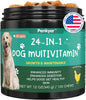 Dog Vitamins and Supplements, Senior & Puppy Multivitamin for Dogs Support with Glucosamine Chondroitin Omega Probiotics - Dog Multivitamins Chewable for Hip & Joint, Skin, Immune - (Chicken 120 Ct)