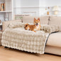 FUNNY FUZZY Pet Fluffy Plush Calming Dog Couch Bed Sofa Protector Washable Pets Mat for Large Medium Small Dogs and Cats (Coffee,47.24 × 37.4 × 6.3 in)
