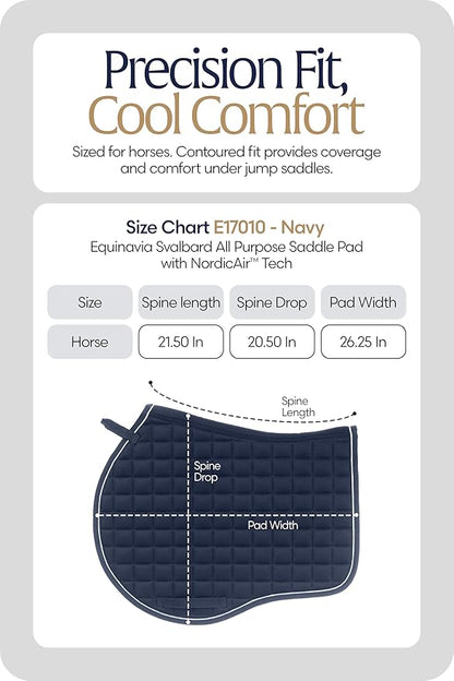 Equinavia Svalbard NordicAir™ Tech All Purpose Saddle Pad | Breathable Micromesh | Contoured Shape