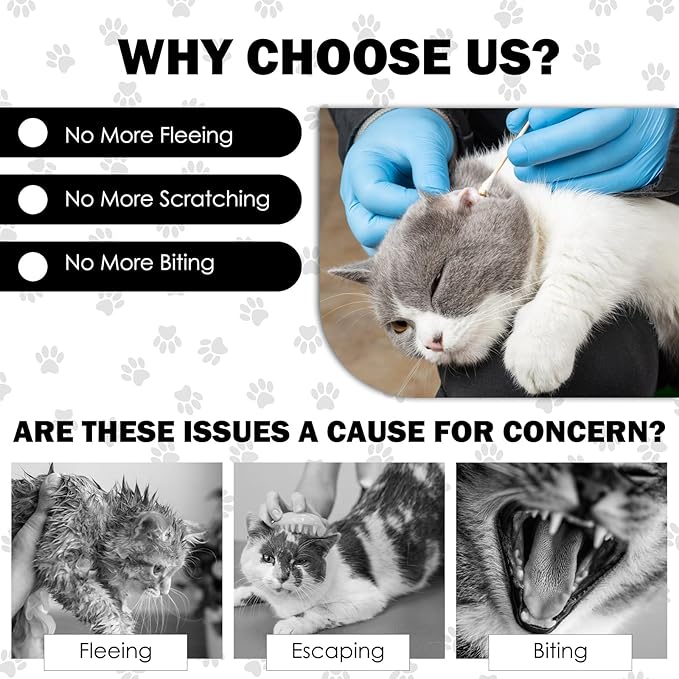 27.6" Cat Grooming Wrap, Self Adhesive Cat Wrap for Cutting Nails, Anti-Escape Calming Cat Swaddle Wrap for Medicine Ear Cleaning, Cartoon Cow Anti-Scratch Cats Burrito Restraint Blanket, Pet Tool